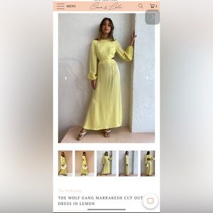 The Wolf Gang Marrakesh Cut Out Dress in Lemon